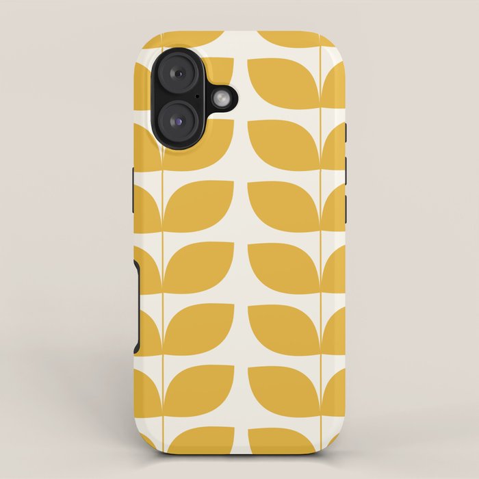 Danish Pattern Yellow Mid Century Modern iPhone Case Gallery Image 1