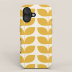 Danish Pattern Yellow Mid Century Modern iPhone Case Gallery Image 1