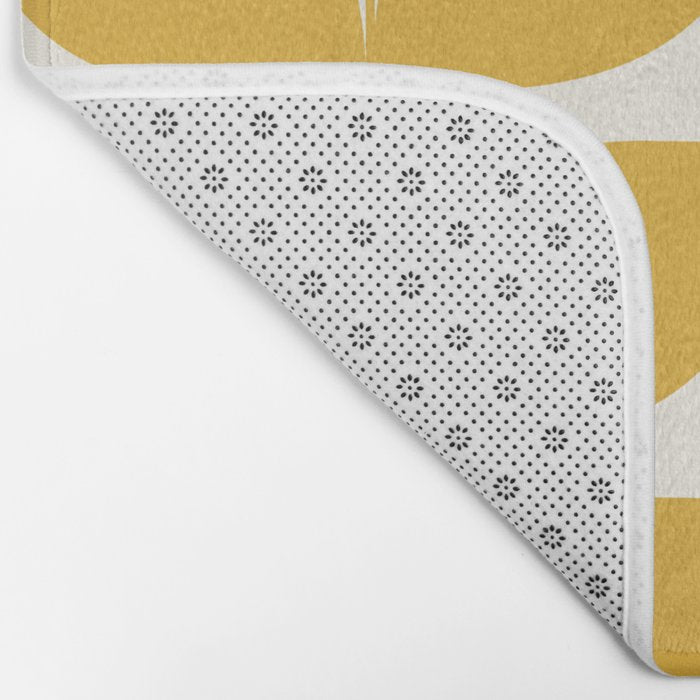 Danish Pattern Yellow Mid Century Modern Bath Mat Gallery Image 2