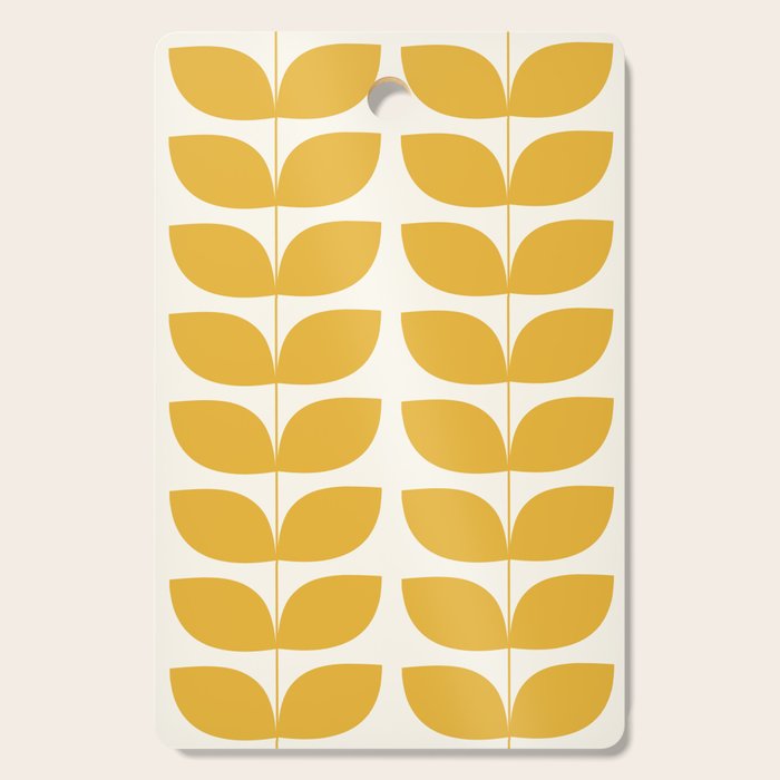 Danish Pattern Yellow Mid Century Modern Cutting Board Gallery Image 1