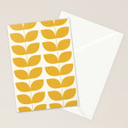 Danish Pattern Yellow Mid Century Modern Stationery Card Gallery Image 2