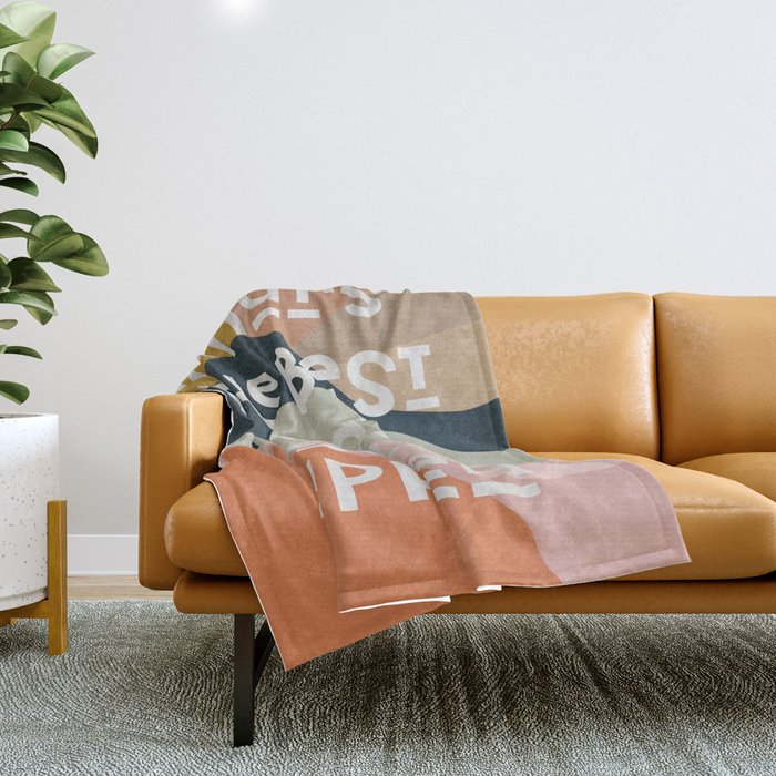 What's The Best That Could Happen - Typography Print Throw Blanket Gallery Image 1