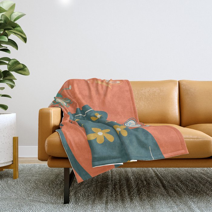 Modern Botanicals No 8 Throw Blanket Gallery Image 1