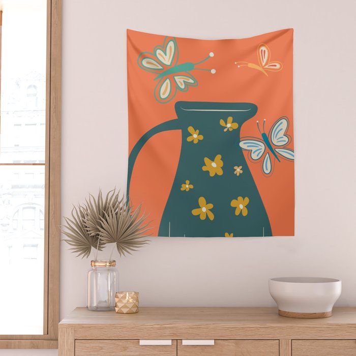 Modern Botanicals No 8 Wall Tapestry Gallery Image 2