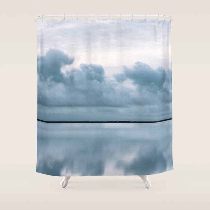 Epic Sky reflection in Iceland - Landscape Photography Shower Curtain Gallery Image 1