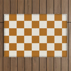 Checkered (Golden Cream) Outdoor Rug Gallery Image 1