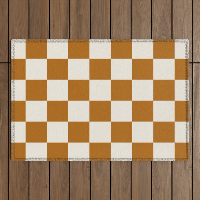Checkered (Golden Cream) Outdoor Rug Gallery Image 1