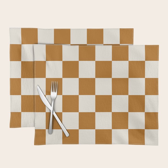 Checkered (Golden Cream) Placemat Gallery Image 1