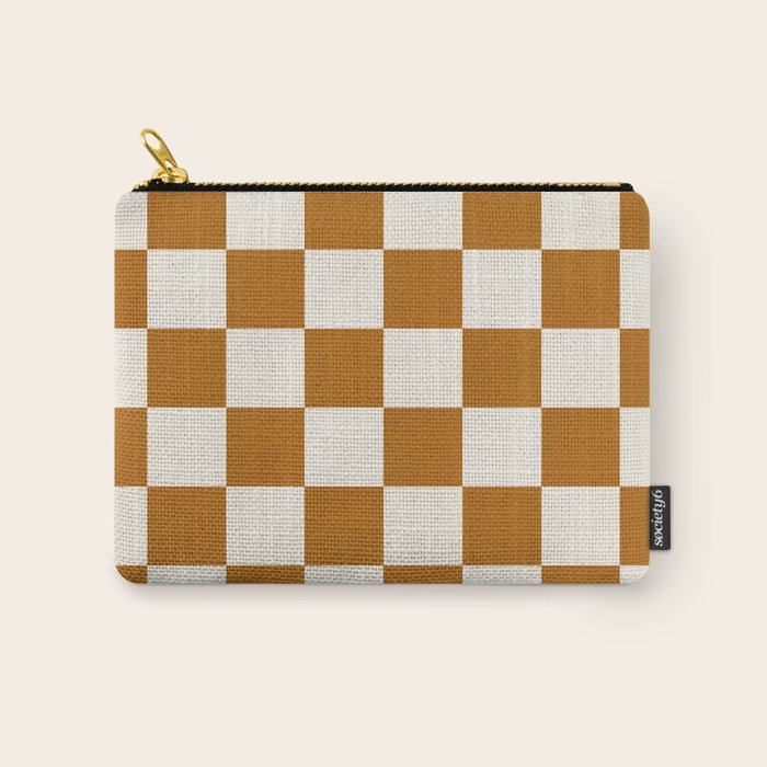 Checkered (Golden Cream) Carry All Pouch Gallery Image 1