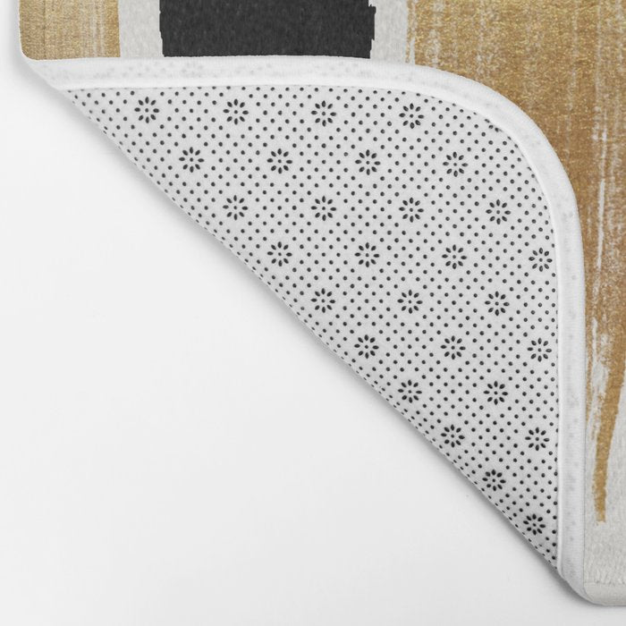 Brush Strokes (Black/Gold) Bath Mat Gallery Image 2