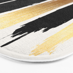 Brush Strokes (Black/Gold) Bath Mat Gallery Image 3
