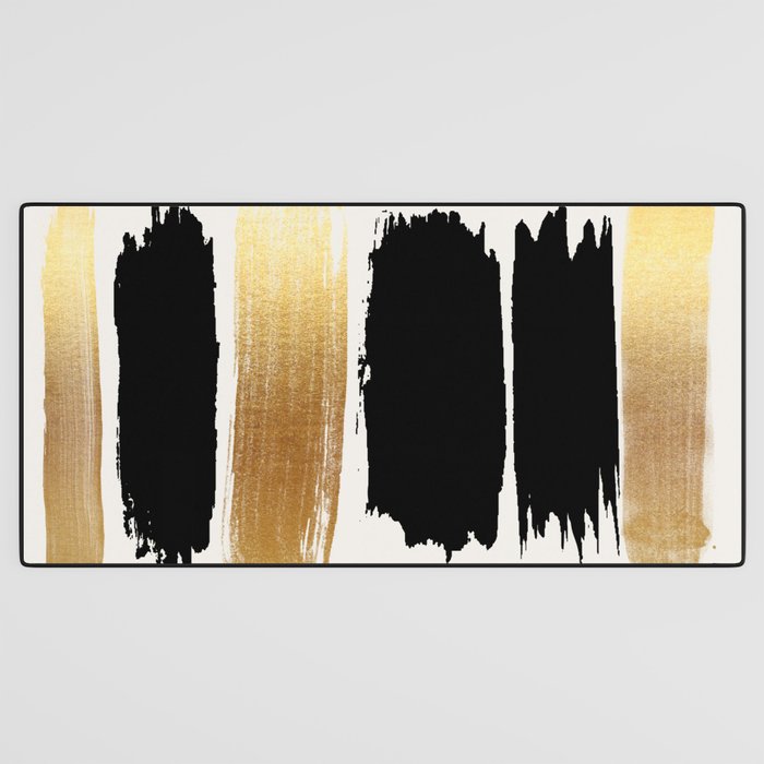 Brush Strokes (Black/Gold) Desk Mat Gallery Image 3