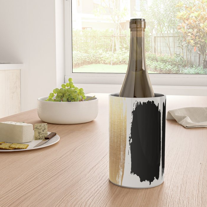Brush Strokes (Black/Gold) Wine Chiller Gallery Image 4