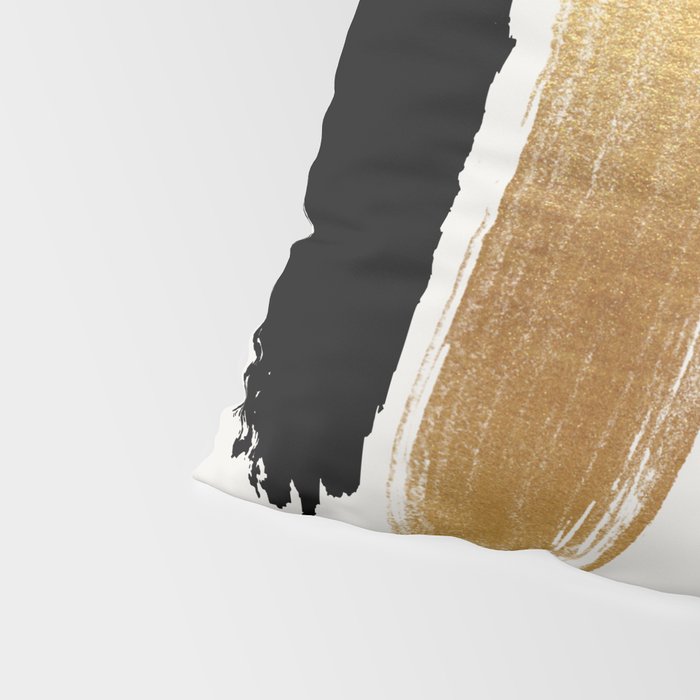 Brush Strokes (Black/Gold) Pillow Sham Gallery Image 4