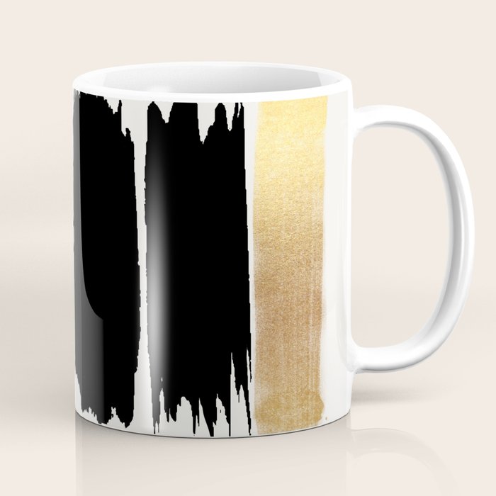 Brush Strokes (Black/Gold) Coffee Mug Gallery Image 1