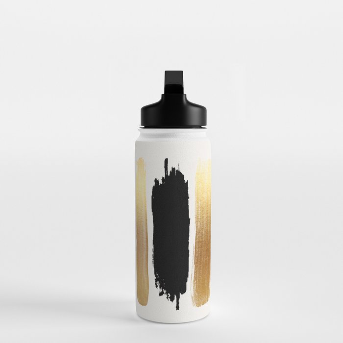 Brush Strokes (Black/Gold) Water Bottle Gallery Image 3