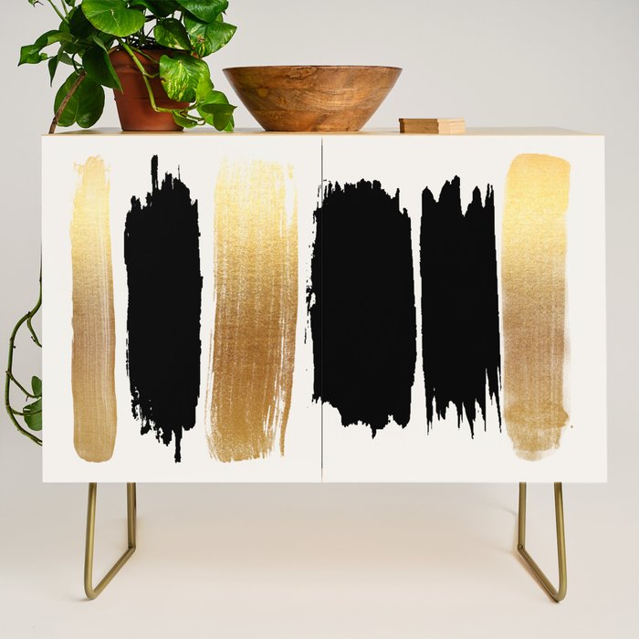 Brush Strokes (Black/Gold) Credenza Gallery Image 1