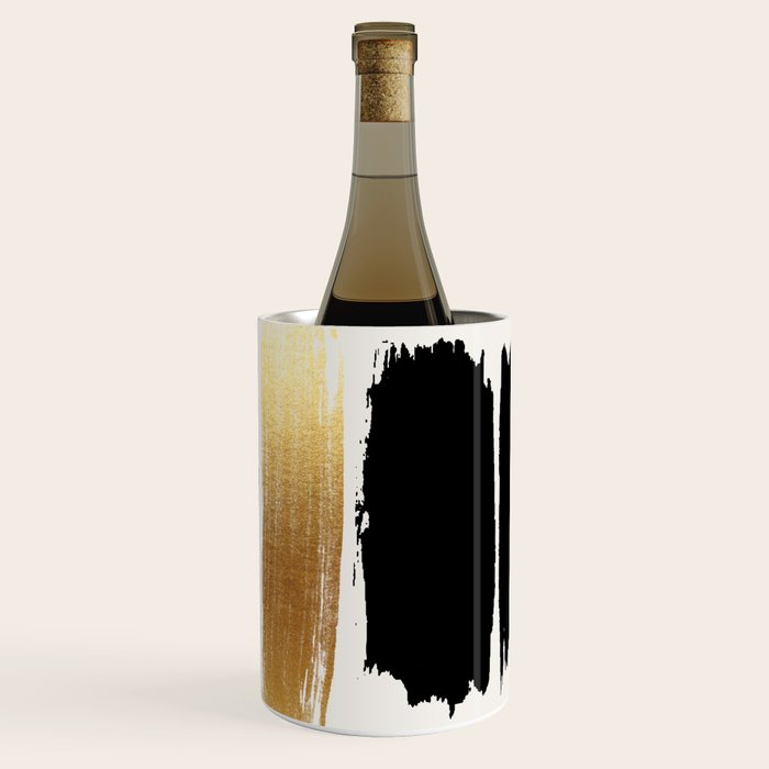 Brush Strokes (Black/Gold) Wine Chiller Gallery Image 1