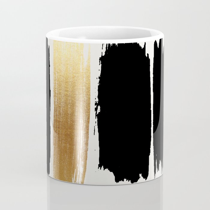 Brush Strokes (Black/Gold) Coffee Mug Gallery Image 4