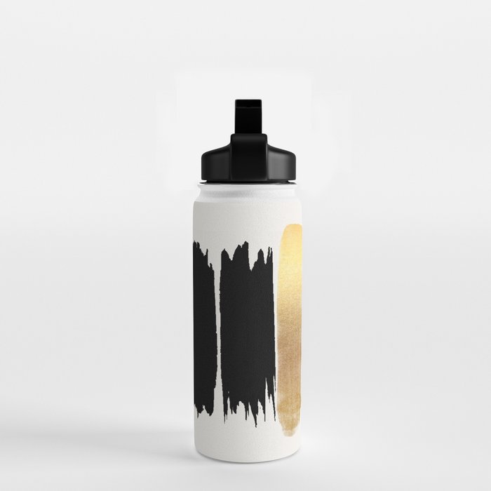 Brush Strokes (Black/Gold) Water Bottle Gallery Image 2