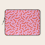 Pink line doodle squiggle pattern Laptop Sleeve Gallery Image 1