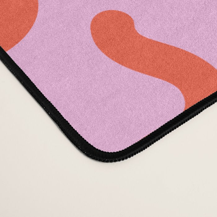 Pink line doodle squiggle pattern Desk Mat Gallery Image 4