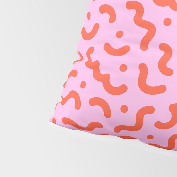 Pink line doodle squiggle pattern Pillow Sham Gallery Image 4