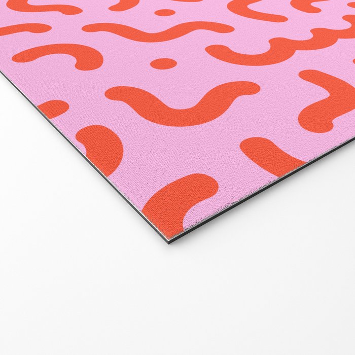 Pink line doodle squiggle pattern Welcome Mat Gallery Image 2