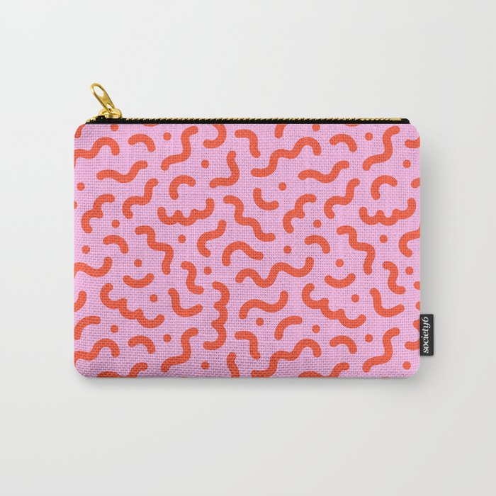 Pink line doodle squiggle pattern Carry All Pouch Gallery Image 1