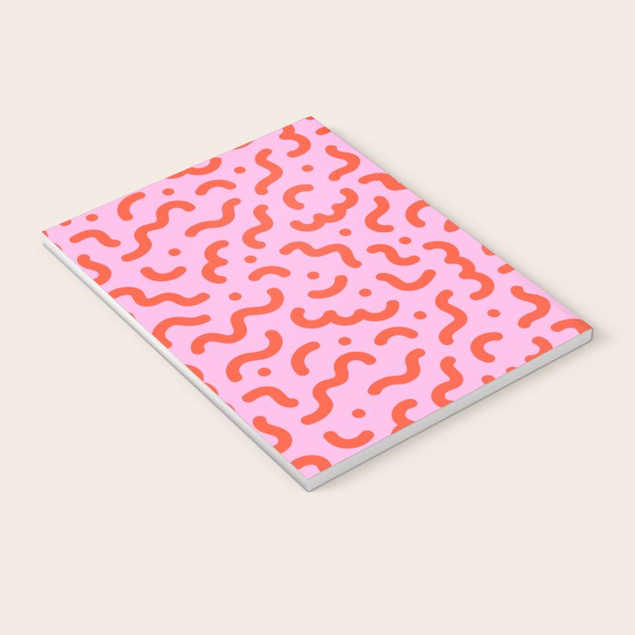 Pink line doodle squiggle pattern Notebook Gallery Image 3