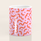 Pink line doodle squiggle pattern Coffee Mug Gallery Image 4