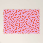 Pink line doodle squiggle pattern Welcome Mat Gallery Image 1
