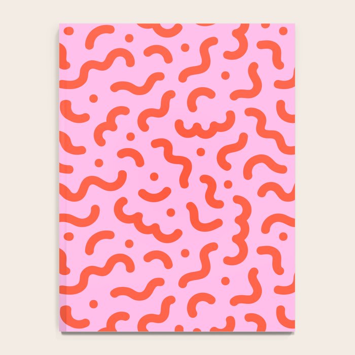 Pink line doodle squiggle pattern Notebook Gallery Image 4