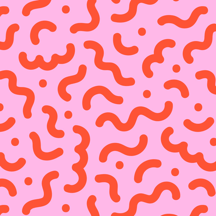 Pink line doodle squiggle pattern Coffee Mug Gallery Image 2