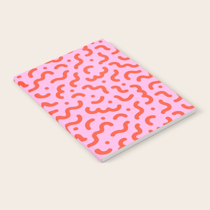 Pink line doodle squiggle pattern Notebook Gallery Image 2