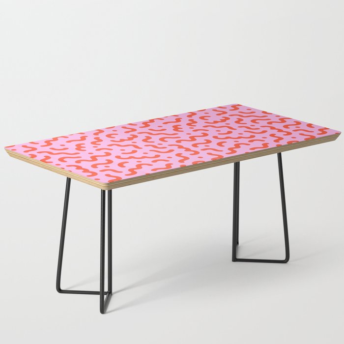 Pink line doodle squiggle pattern Coffee Table Gallery Image 1