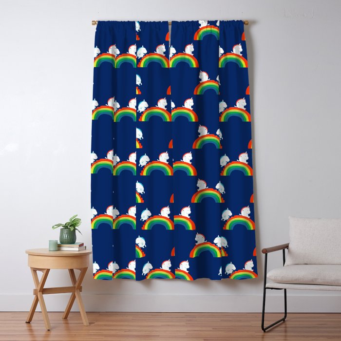 Unicorn on rainbow slide Window Curtain Gallery Image 1