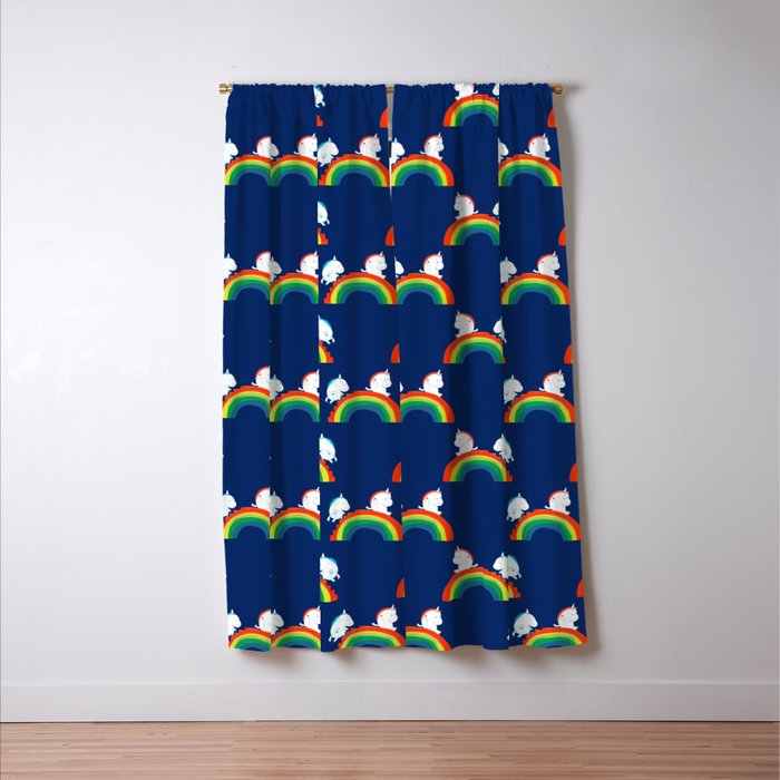 Unicorn on rainbow slide Window Curtain Gallery Image 3