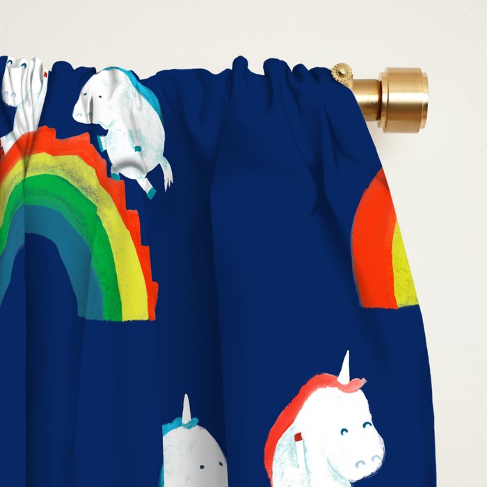 Unicorn on rainbow slide Window Curtain Gallery Image 2