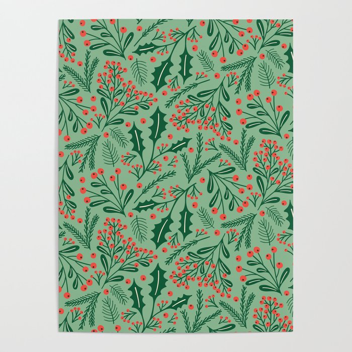 Winter Holiday Floral Poster Gallery Image 4