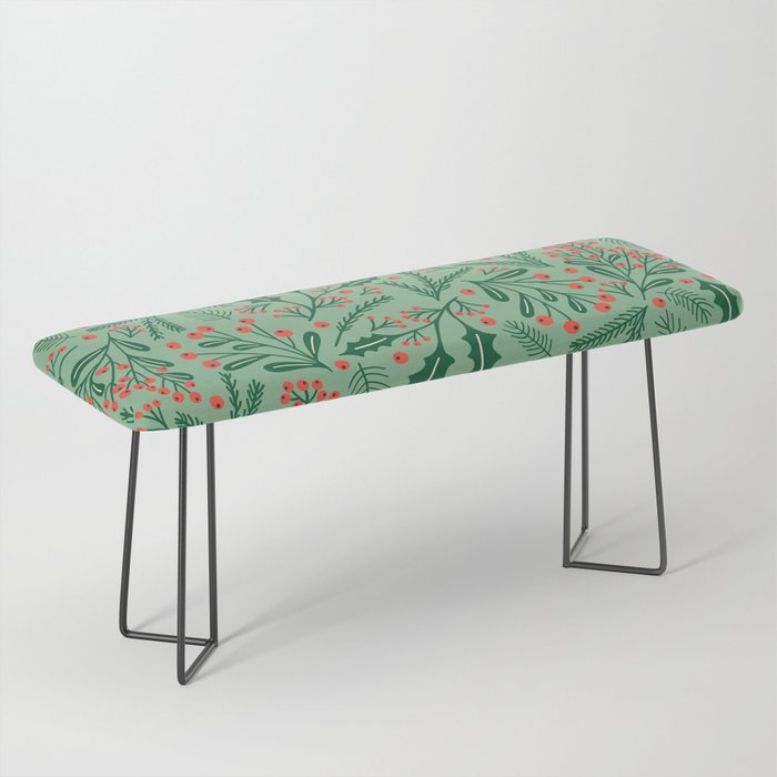 Winter Holiday Floral Bench Gallery Image 1