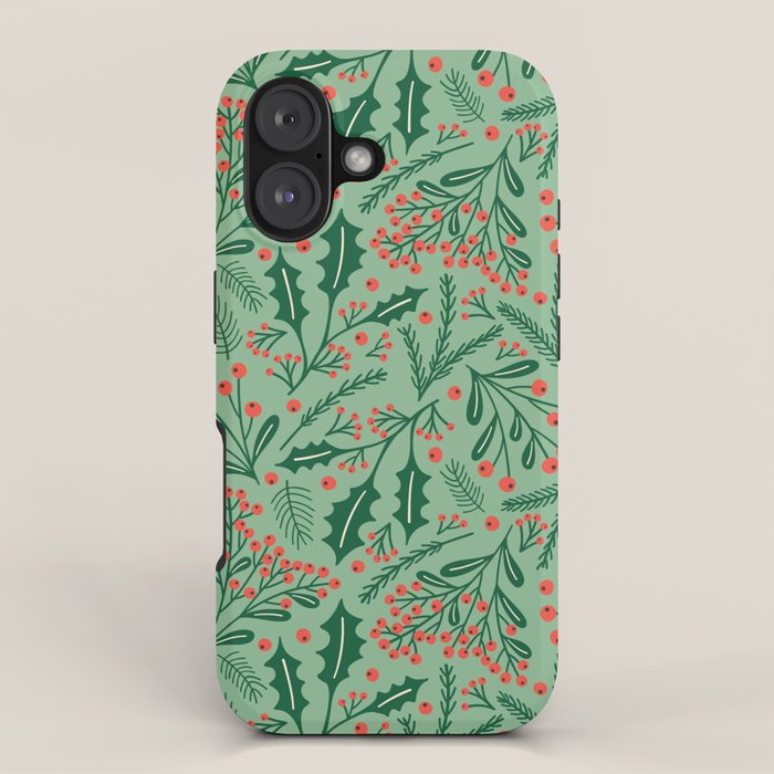 Winter Holiday Floral iPhone Case Gallery Image 1