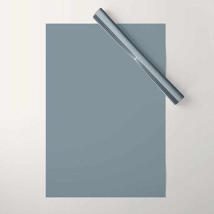 Medium Neutral Blue Gray Solid  Wrapping Paper Gallery Image 1