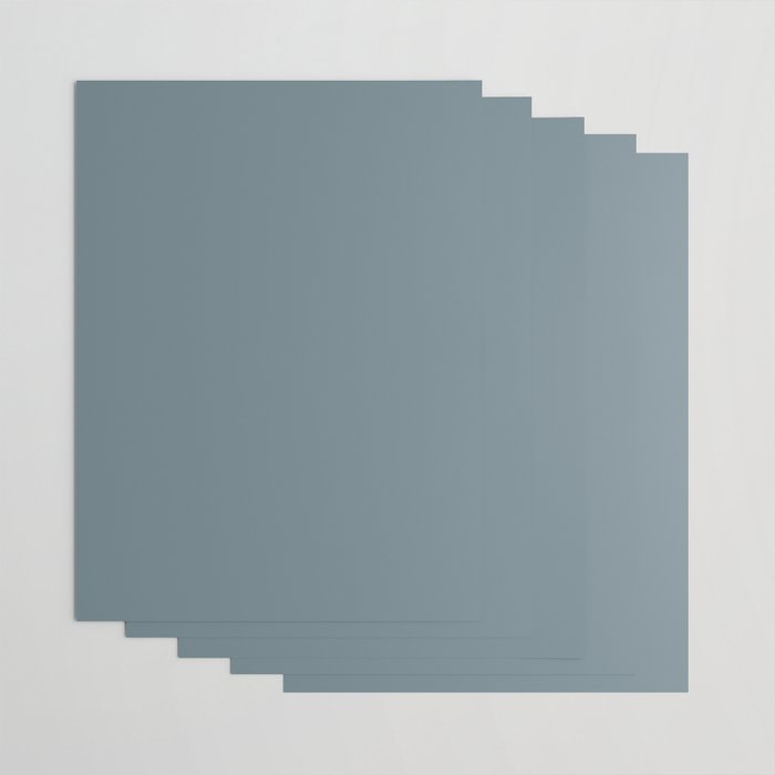 Medium Neutral Blue Gray Solid  Wrapping Paper Gallery Image 3