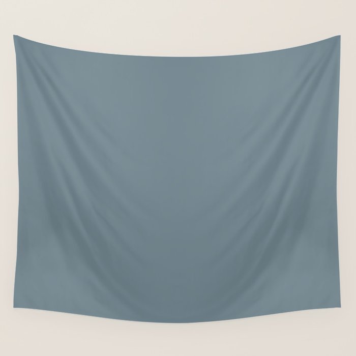 Medium Neutral Blue Gray Solid  Wall Tapestry Gallery Image 1