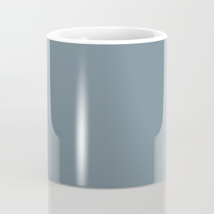 Medium Neutral Blue Gray Solid  Coffee Mug Gallery Image 4