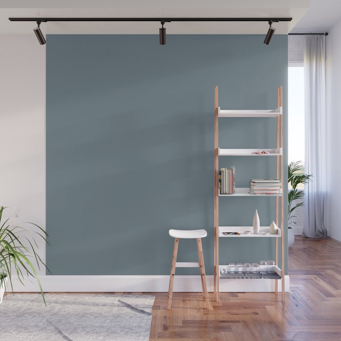 Medium Neutral Blue Gray Solid  Wall Mural Gallery Image 1