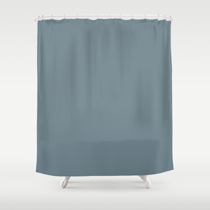 Medium Neutral Blue Gray Solid  Shower Curtain Gallery Image 1