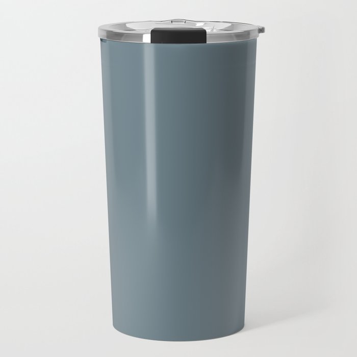 Medium Neutral Blue Gray Solid  Travel Mug Gallery Image 1