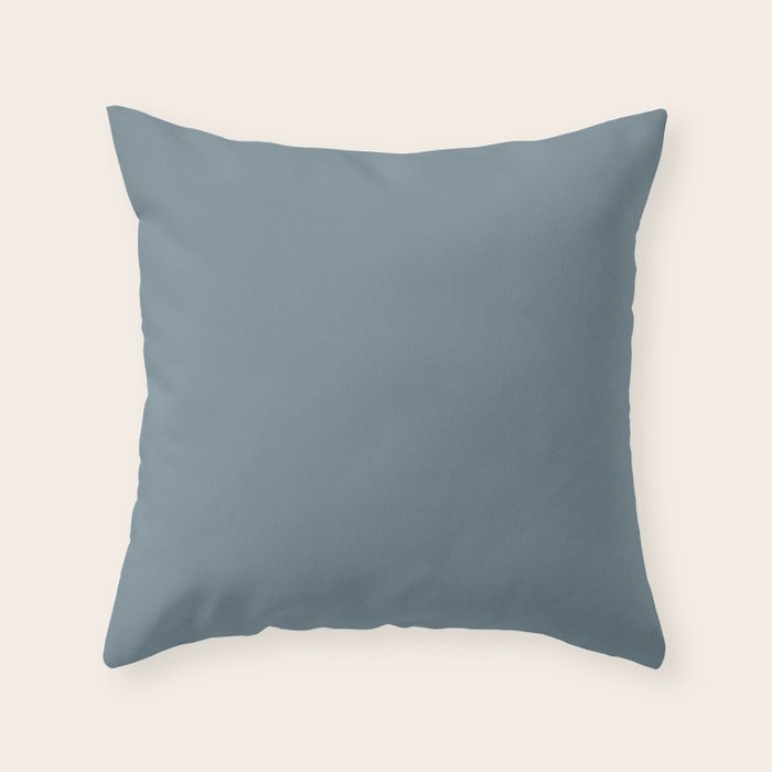 Medium Neutral Blue Gray Solid  Throw Pillow Gallery Image 6